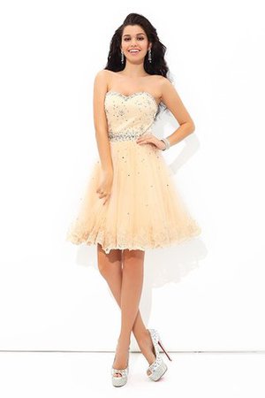Robe de cocktail bref solennelle manche nulle en satin de princesse - Photo 4