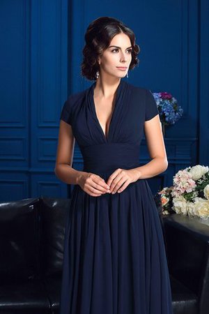 Reißverschluss Bodenlanges Anständiges Brautmutterkleid mit Applike aus Chiffon - Bild 6