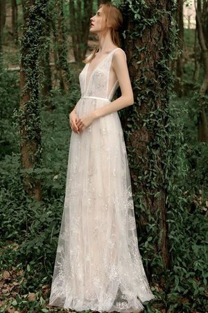 Robe de mariée en plein air de fourreau angélique avec sans manches charmeuse - Photo 4