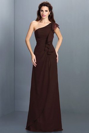 Ärmellos Chiffon Drapiertes One Schulter Bodenlanges Brautjungfernkleid - Bild 7
