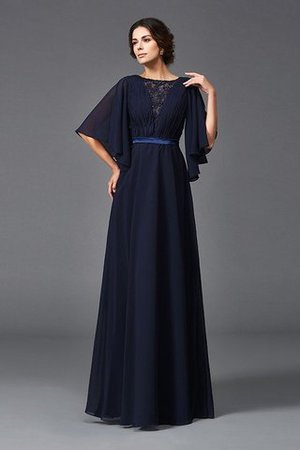 Robe mère de mariée longue a-ligne col u profond avec chiffon avec sans manches - Photo 3