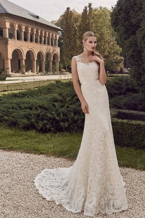 Abito da Sposa Spazzola Treno con Nastro in pizzo Sirena lusso con Applique - Foto 4