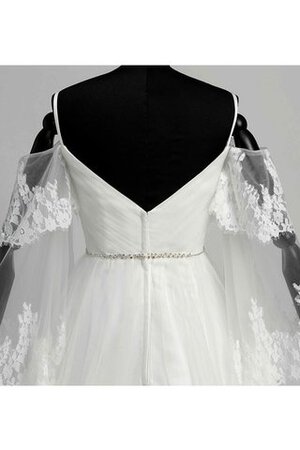 Schulterfrei plissiertes Spaghetti Träger bezauberndes romantisches Brautkleid mit kreuz - Bild 5