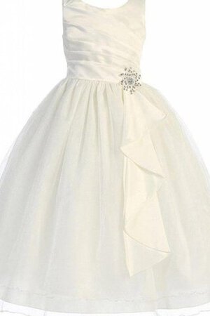Perlenbesetztes A-Line Duchesse-Linie Tüll bodenlanges Blumenmädchenkleid mit Pailletten - Bild 1