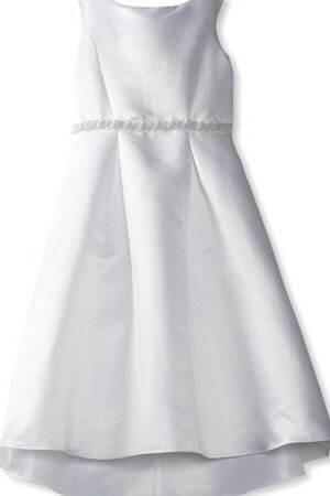 Ärmelloses a linie Bateau wadenlanges Blumenmädchenkleid mit Schmetterlingsknoten - Bild 1