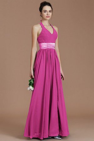 Normale Taille A-Line Ärmelloses Bodenlanges Brautjungfernkleid aus Chiffon - Bild 16