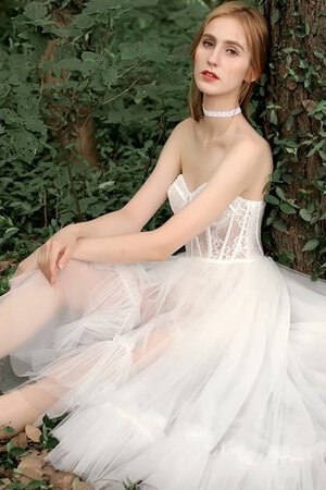 Abito da sposa appariscente in tulle particolare in pizzo sensuale senza maniche - Foto 7