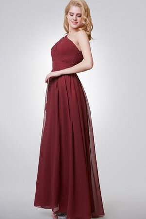 Chiffon plissiertes langes luxus bodenlanges Brautjungfernkleid ohne Ärmeln - Bild 2