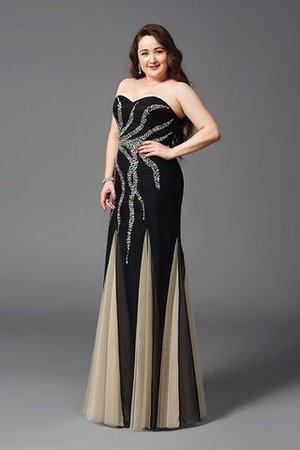 Herz-Ausschnitt Natürliche Taile Perlenbesetztes Anständiges Ballkleid aus Chiffon - Bild 5