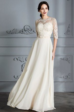 Abito da Sposa in Chiffon con Mezze Maniche a Spiaggia A-Line Senza Maniche - Foto 4