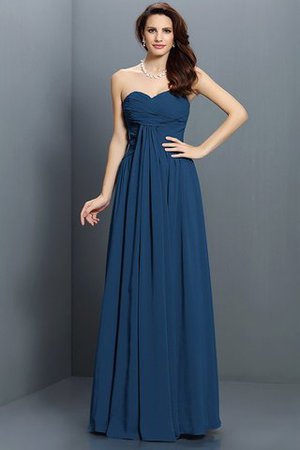 Herz-Ausschnitt Satin Ärmelloses Brautjungfernkleid mit Drapierung mit Plissierungen - Bild 10