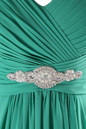 Robe mère de mariée plissage avec perle avec zip de tour de ceinture en haute en chiffon - Photo 3