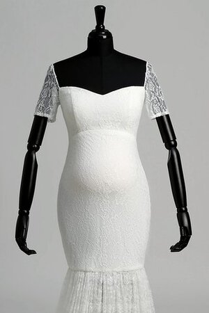 Reißverschluss plissiertes kurze Ärmeln Modern Elegantes schlichtes Brautkleid - Bild 3