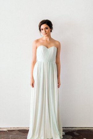 Trägerlos a linie Herz-Ausschnitt gerüschtes bodenlanges Brautkleid - Bild 3