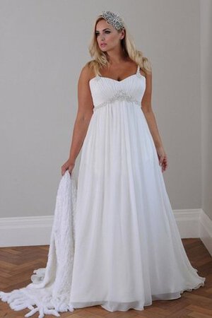 A linie Ärmellos Gericht Schleppe Spaghetti Träger informelles romantisches Brautkleid - Bild 1