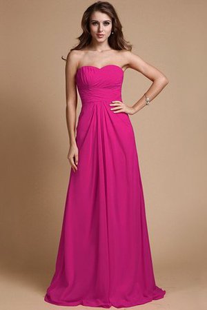 Robe demoiselle d'honneur longue en chiffon a-ligne de princesse de col en cœur - Photo 11
