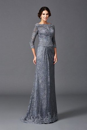 Robe mère de mariée naturel longue avec décoration dentelle ligne a en 3/4 manche - Photo 6