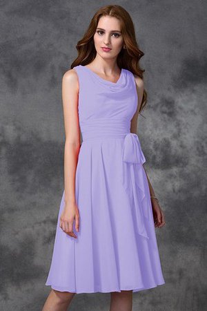 Abito da Damigella Naturale Principessa in Chiffon A-Line Cerniera - Foto 19