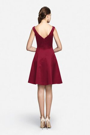 A linie V-Ausschnitt mini Brautjungfernkleid ohne Ärmeln mit Tasche - Bild 10