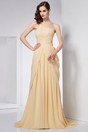 Robe de soirée naturel longue avec sans manches de princesse de traîne mi-longue - Photo 1