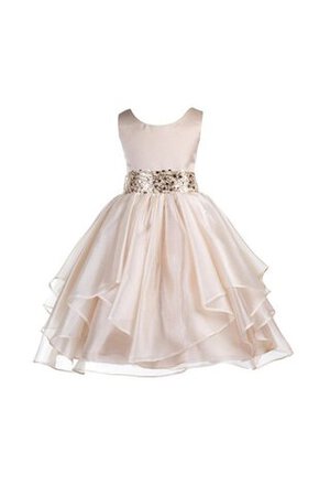 Organza A-Line wadenlanges Blumenmädchenkleid mit Gürtel mit Schleife - Bild 1