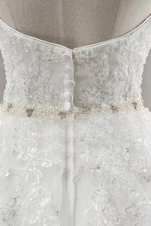 Herz-Ausschnitt Duchesse-Linie Empire bodenlanges Brautkleid mit Bordüre mit Applikation - Bild 3