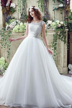 Spitze plissiertes Reißverschluss Gericht Schleppe luxus langes Brautkleid - Bild 1