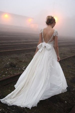 Abito da Sposa A-Line Senza Maniche A Terra V-Scollo Principessa - Foto 2