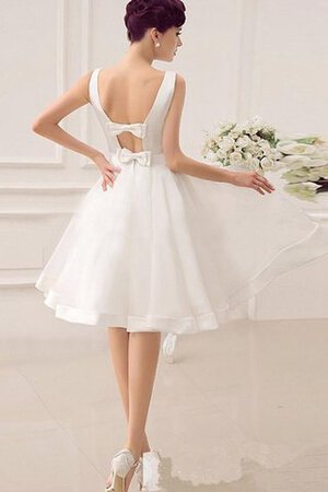 Robe de mariée luxueux de col bateau avec nœud manche nulle col en forme de cœur - Photo 3