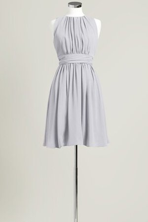 Robe demoiselle d'honneur bref col ras du cou a-ligne manche nulle - Photo 10