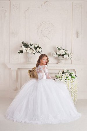 Langärmeliges natürliche Taile A-Line langes bodenlanges Brautkleid - Bild 6
