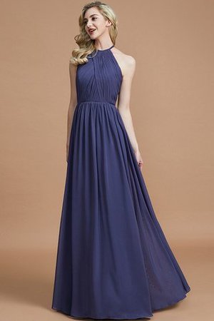 Robe demoiselle d'honneur naturel a-ligne manche nulle en chiffon de princesse - Photo 4