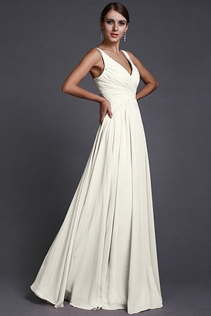 Normale Taille A Linie V-Ausschnitt Prinzessin Bodenlanges Brautjungfernkleid - Bild 21