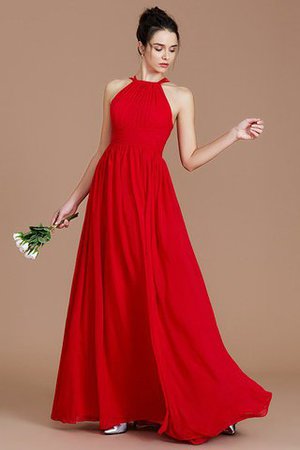 Normale Taille A-Linie Prinzessin Gerüschtes Bodenlanges Brautjungfernkleid - Bild 4