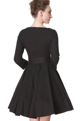Vestido de Dama de Honor de Corte-A de Natural de Barco de Hasta la Rodilla - Foto 2