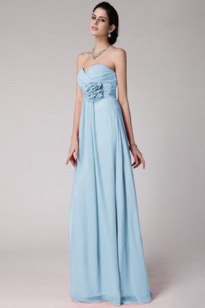 Robe demoiselle d'honneur longue plissage avec fleurs col en forme de cœur gaine - Photo 17
