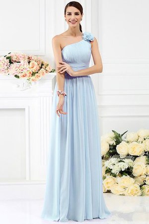 Reißverschluss Chiffon Sittsames Brautjungfernkleid ohne Ärmeln mit Blume - Bild 18