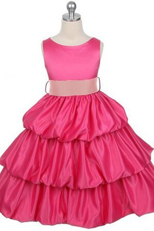 Ärmellos Bateau Blumenmädchenkleid mit Schichtungen mit Rüschen - Bild 1