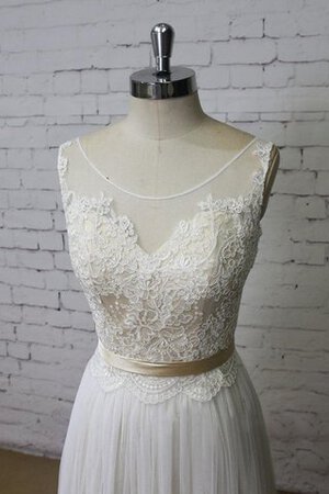 Abito da Sposa Tondo Semplice Senza Maniche Profondo V-scollo con Nastro A Terra - Foto 4