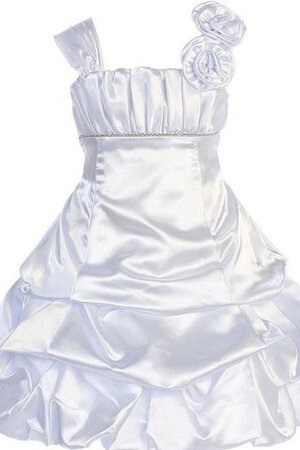 Taft Ärmelloses Reißverschluss A-Line wadenlanges Blumenmädchenkleid - Bild 1