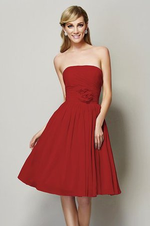 Robe demoiselle d'honneur courte avec chiffon de bustier avec zip a-ligne - Photo 23