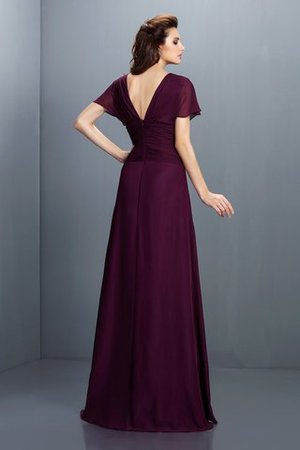 Robe de soirée chic v encolure fermeutre eclair ruché ligne a - Photo 2