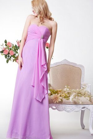 Abito da Damigella Senza Maniche in Chiffon con Piega Cuore con Increspature Cerniera - Foto 2
