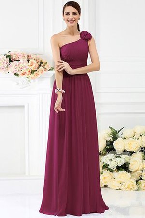 Reißverschluss Chiffon Sittsames Brautjungfernkleid ohne Ärmeln mit Blume - Bild 5