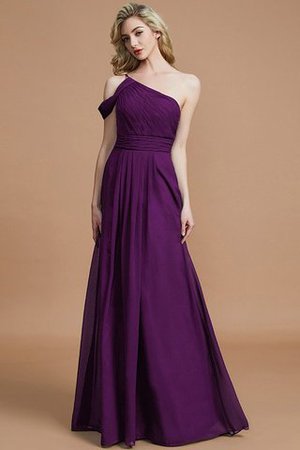 Vestido de Dama de Honor de Natural de Un sólo hombro de Hasta el suelo - Foto 15