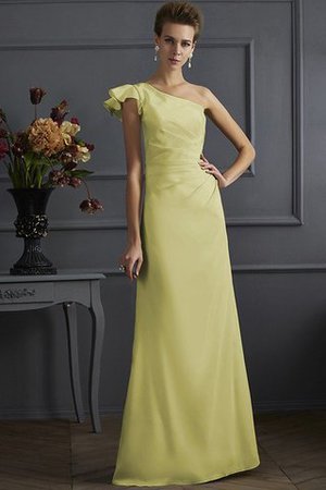 Plissiertes Ärmellos Etui Normale Taille Brautjungfernkleid aus Elastischer gewebter Satin - Bild 9
