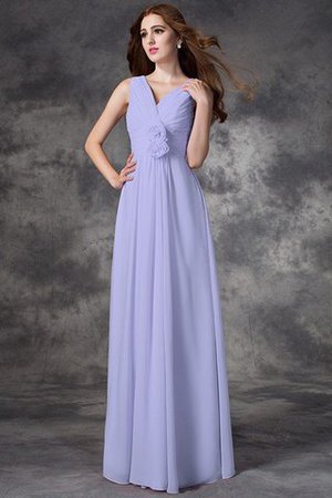 Empire Taille Prinzessin Sittsames Brautjungfernkleid mit Blume mit Reißverschluss - Bild 17