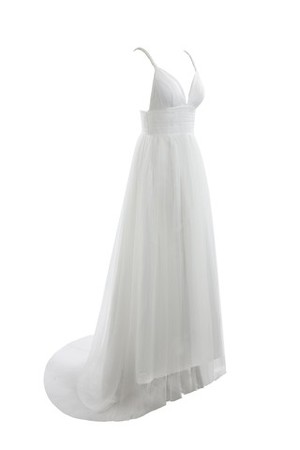 Robe de mariée vintage simple officiel couche multipliere textile en tulle - Photo 4