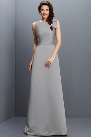 Robe demoiselle d'honneur longue en forme fermeutre eclair col en bateau en satin - Photo 27