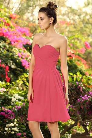 Normale Taille Ärmelloses Chiffon Drapiertes Knielanges Brautjungfernkleid - Bild 28